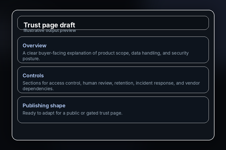 Trust page draft preview